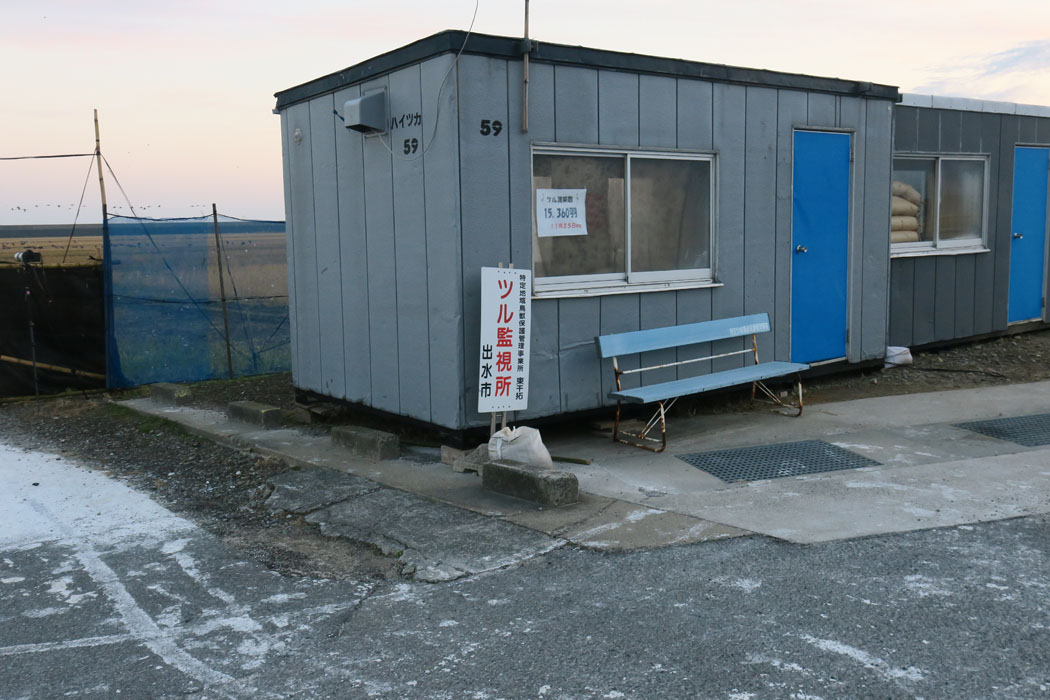東側の餌場（周りは網で囲われている）